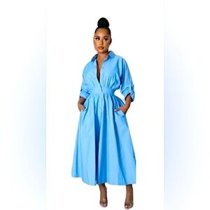 Elegant Blue Maxi Dress